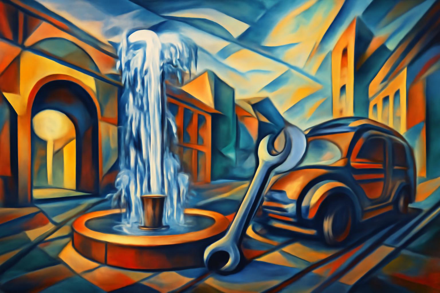 Kanaltorplatz-Brunnen läuft wieder; Dettinger-Str. weiter außer Betrieb 💧🔧