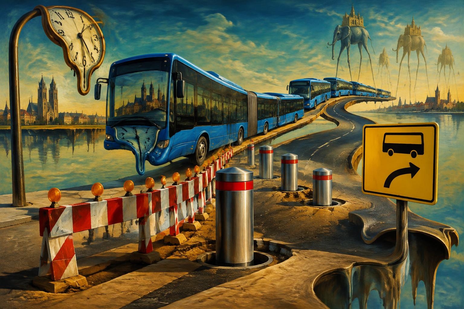 Hanauer Busse wegen Poller-Einbau bis Dienstag umgeleitet 🚌🚧