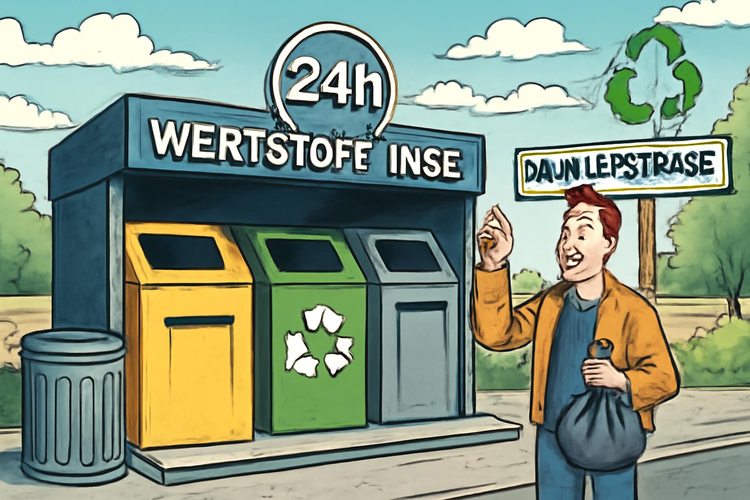 Hanau eröffnet erste 24-Stunden-Wertstoff-Insel in Daimlerstraße ♻️🗑️