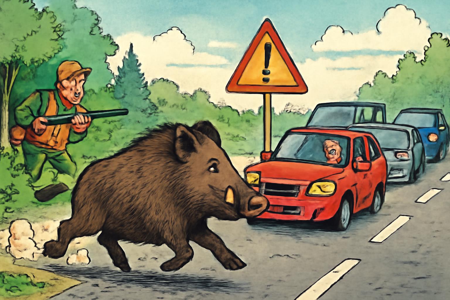 Treibjagd verursacht Verkehrsbeeinträchtigungen an Rodenbacher Chaussee ⚠️🐾🚗