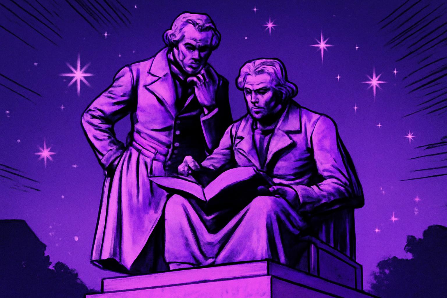 Hanau setzt Zeichen für Inklusion: Brüder-Grimm-Denkmal in Lila 💜🟪✨