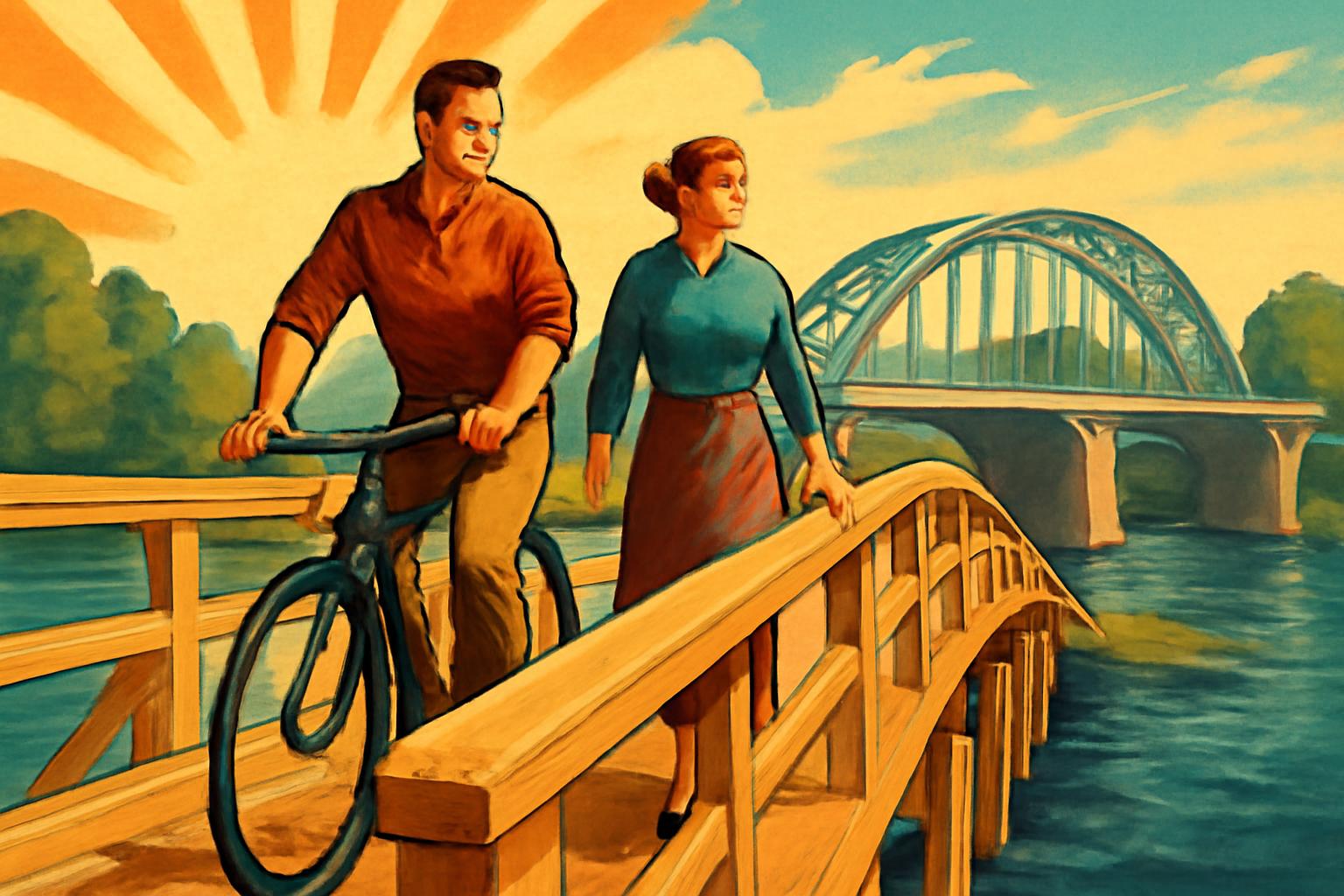 Auheimer Brücke eröffnet: Neuer 2,5 m breiter Kiefernholzsteg für Fuß- und Radverkehr; Kosten ca. 2 Mio €, Neubau geplant 🚶🚴🌉