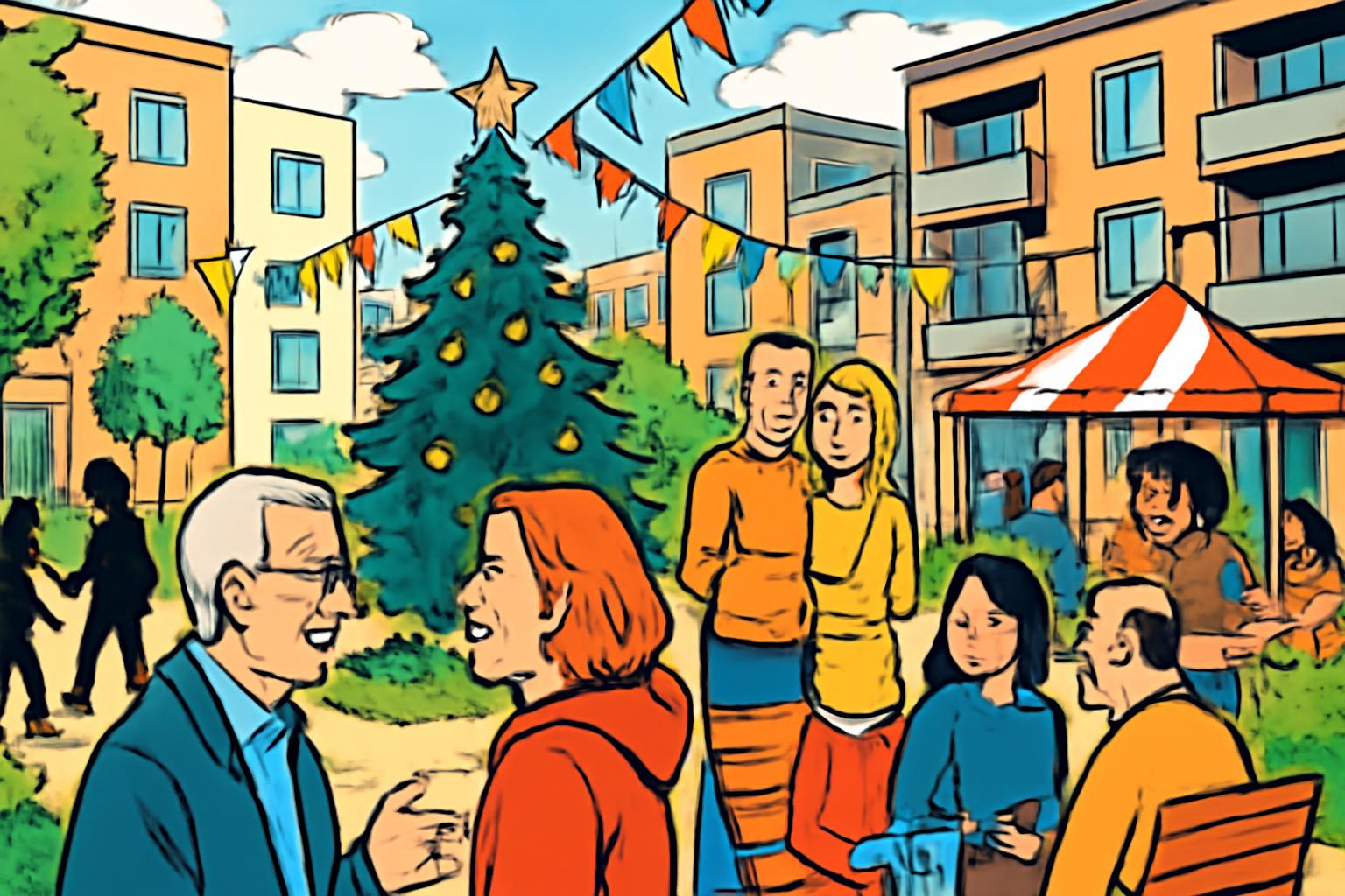 Neuer Quartiersplatz Freigerichtviertel eröffnet – Treffpunkt für Bewohner 🏘️🎄🎉