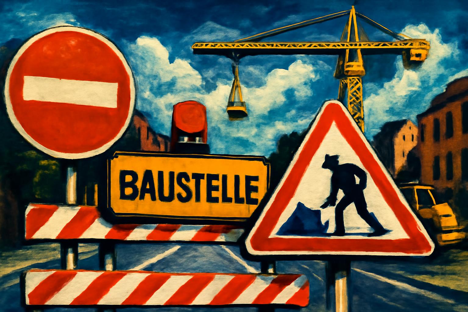 Vollsperrung der Richard-Wagner-Straße in Kesselstadt bis 31.01.2026; Zufahrt zur Baustelle von beiden Seiten möglich 🚧⚠️🏗️