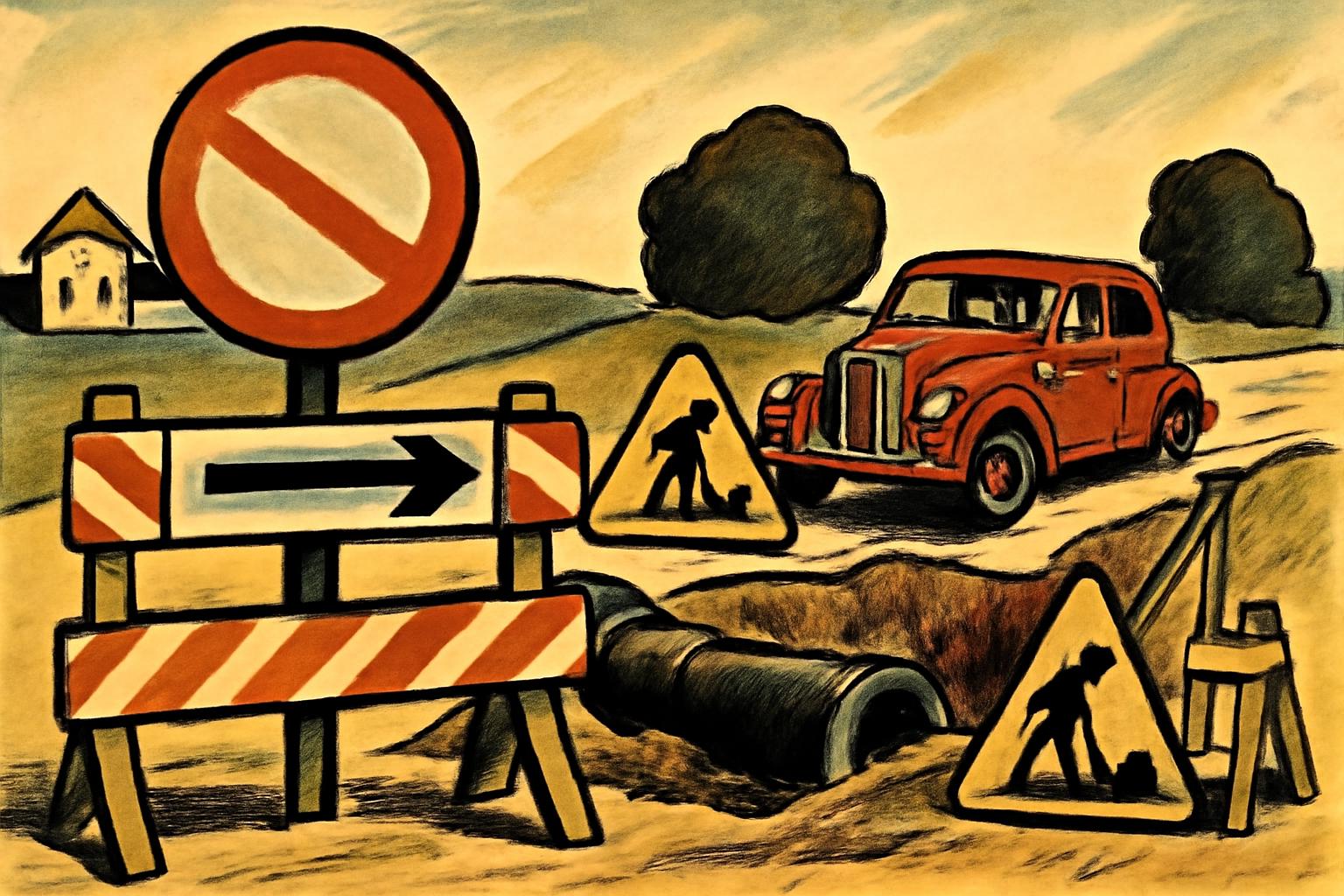 Lamboy: Ausfahrt gesperrt; Fernwärmeleitungsschaden, Umleitungen 🚧🛠️