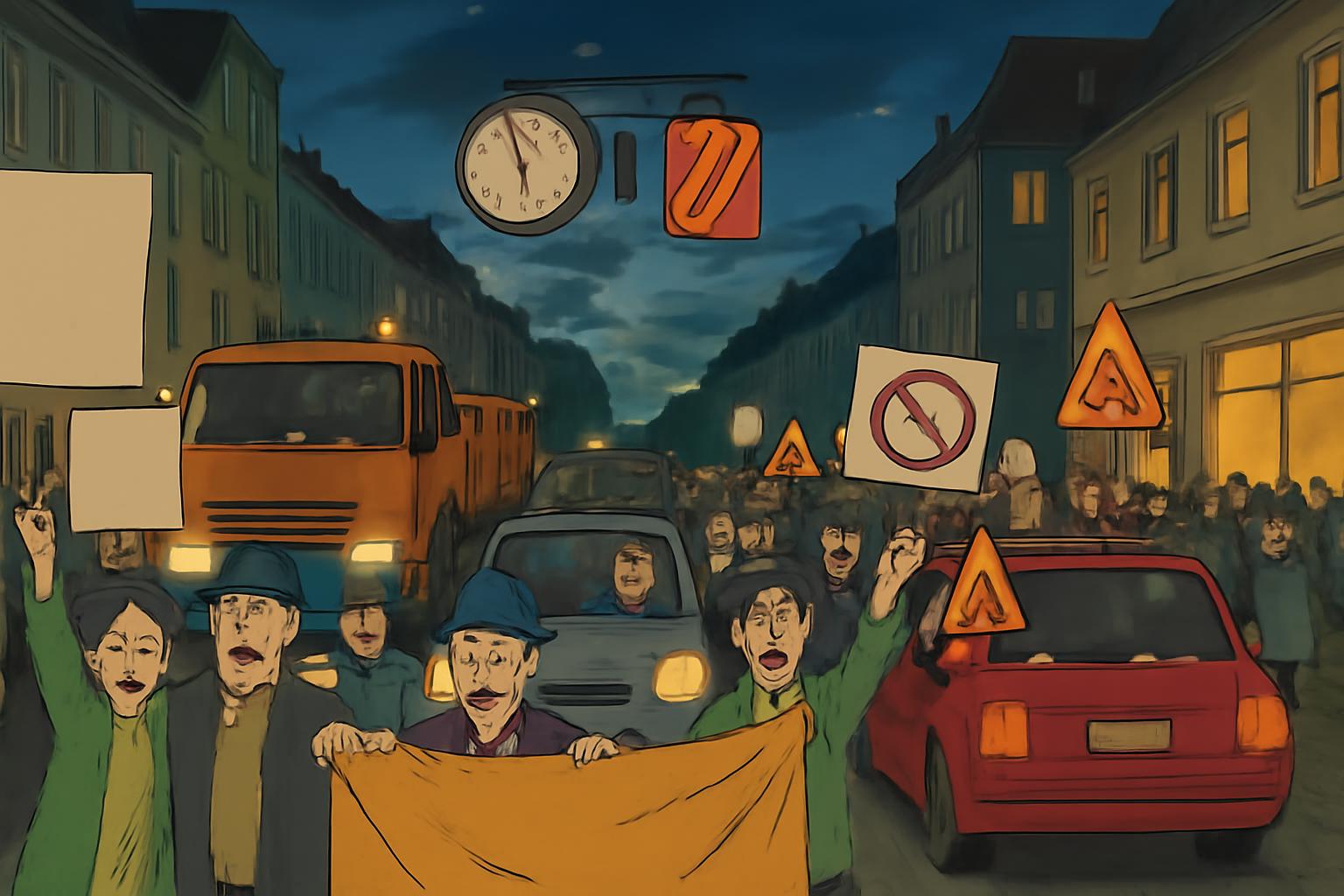 Kundgebung mit Aufzug stört Hanauer Innenstadtverkehr abends 🚧🕗