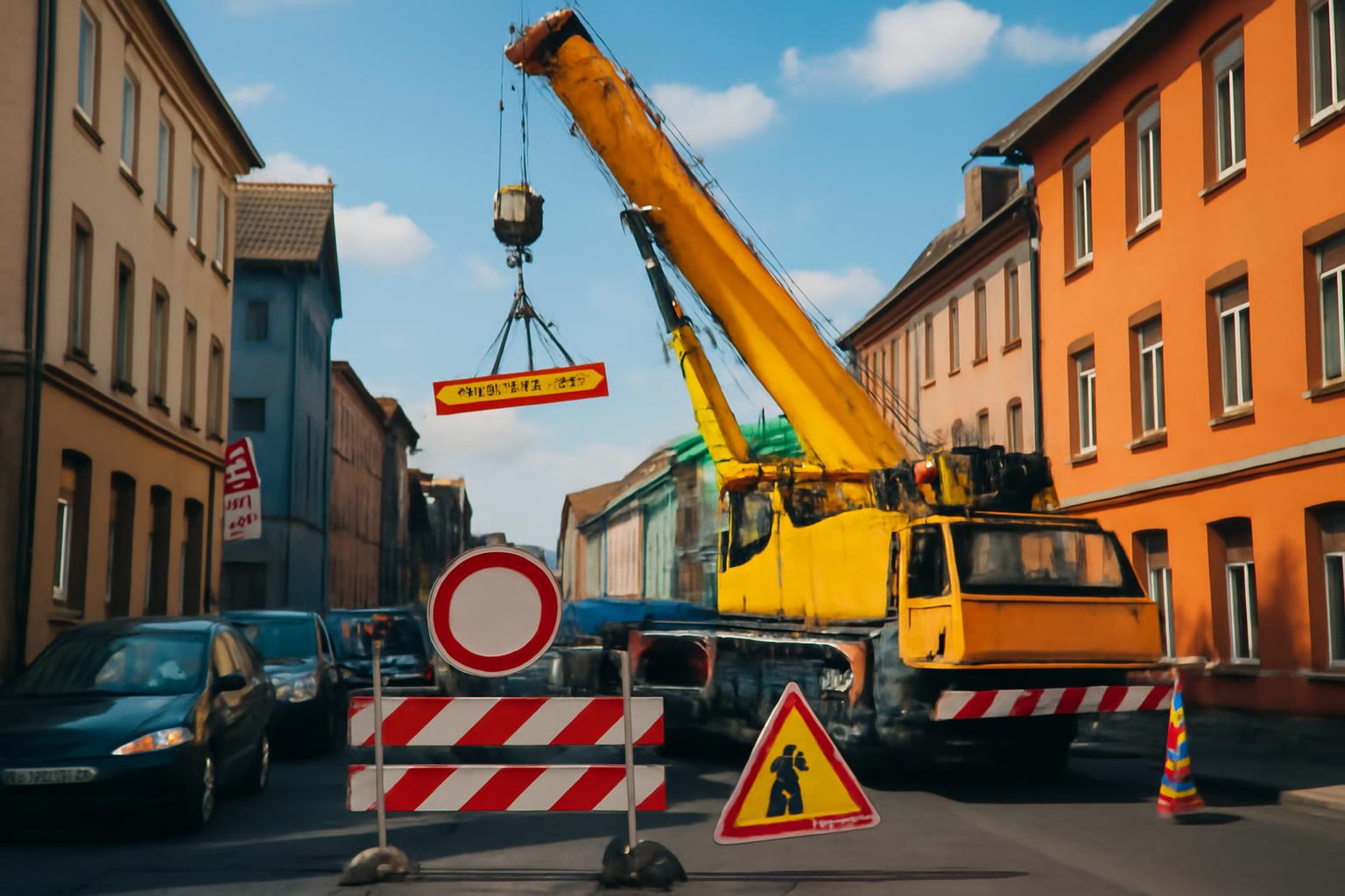 Mobilkran in Röderstraße verursacht Verkehrseinschränkungen in Hanau 🚧🏗️