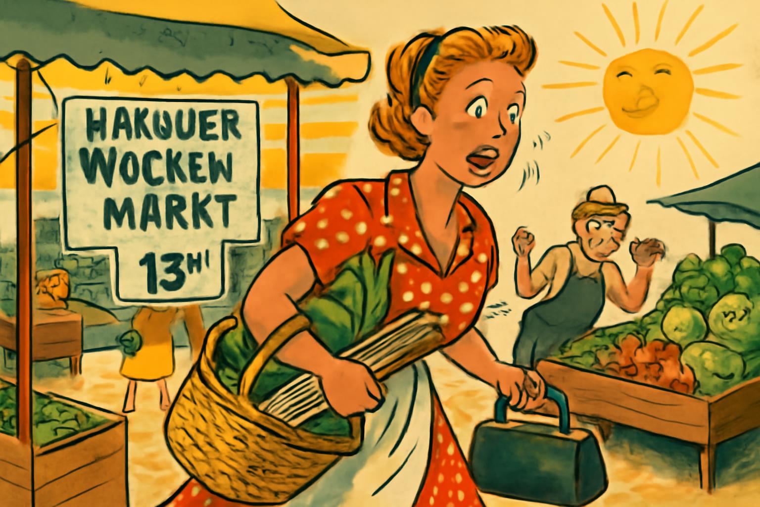 Hanauer Wochenmarkt endet am 15. August früher um 13 Uhr 😅☀️