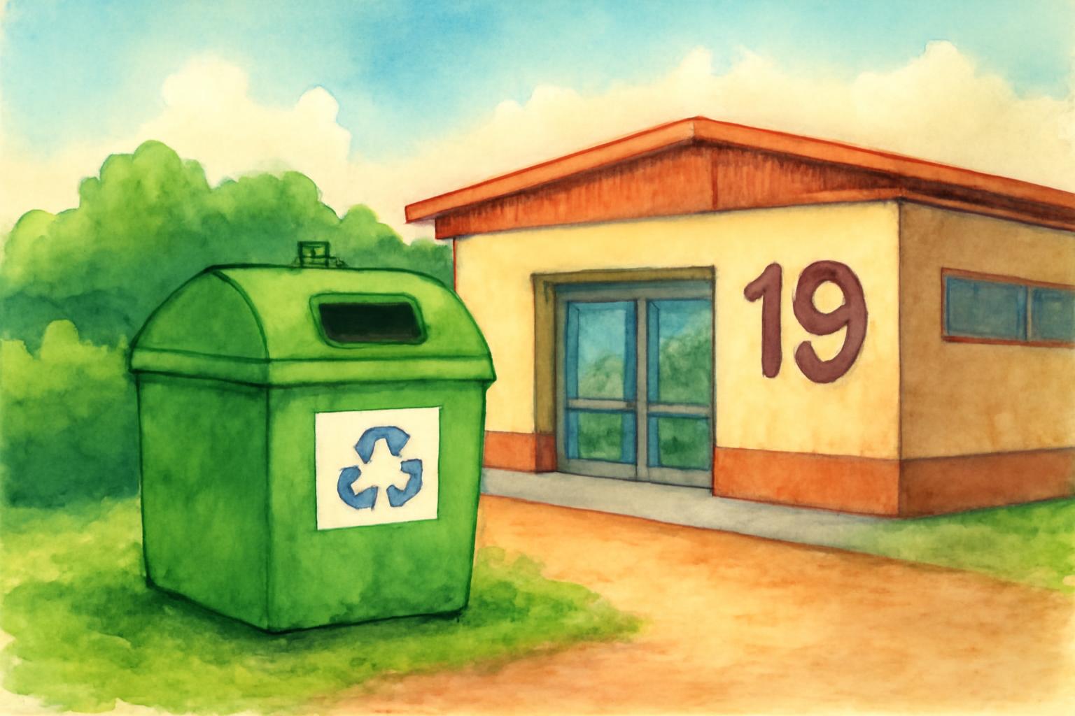 Altpapiercontainer in Mittelbuchen verlegt; neue Mehrzweckhalle 19 🗑️🏢