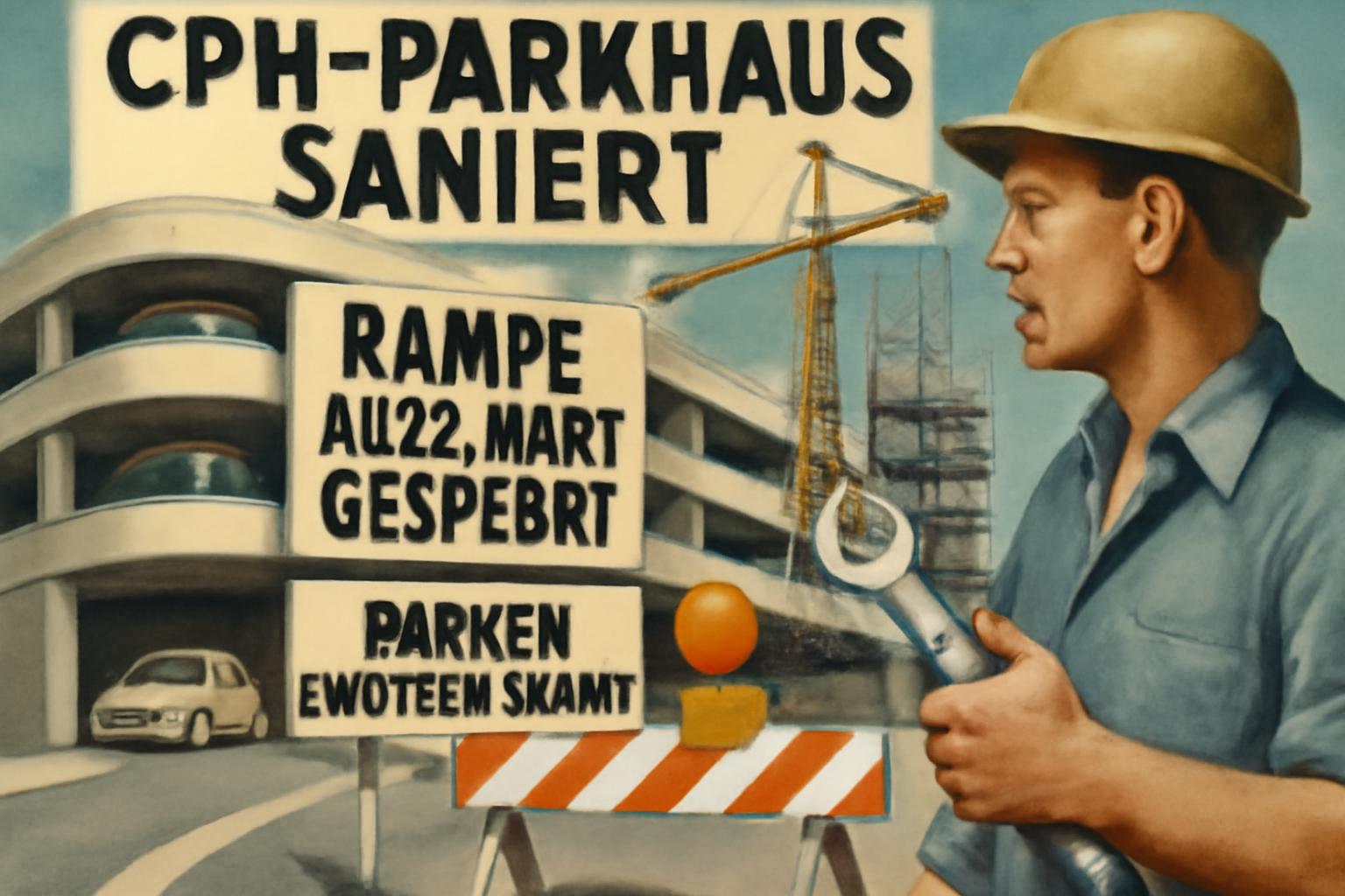 CPH-Parkhaus saniert; Rampe ab dem 23. März gesperrt, Parken eingeschränkt 🚧🔧🏗️