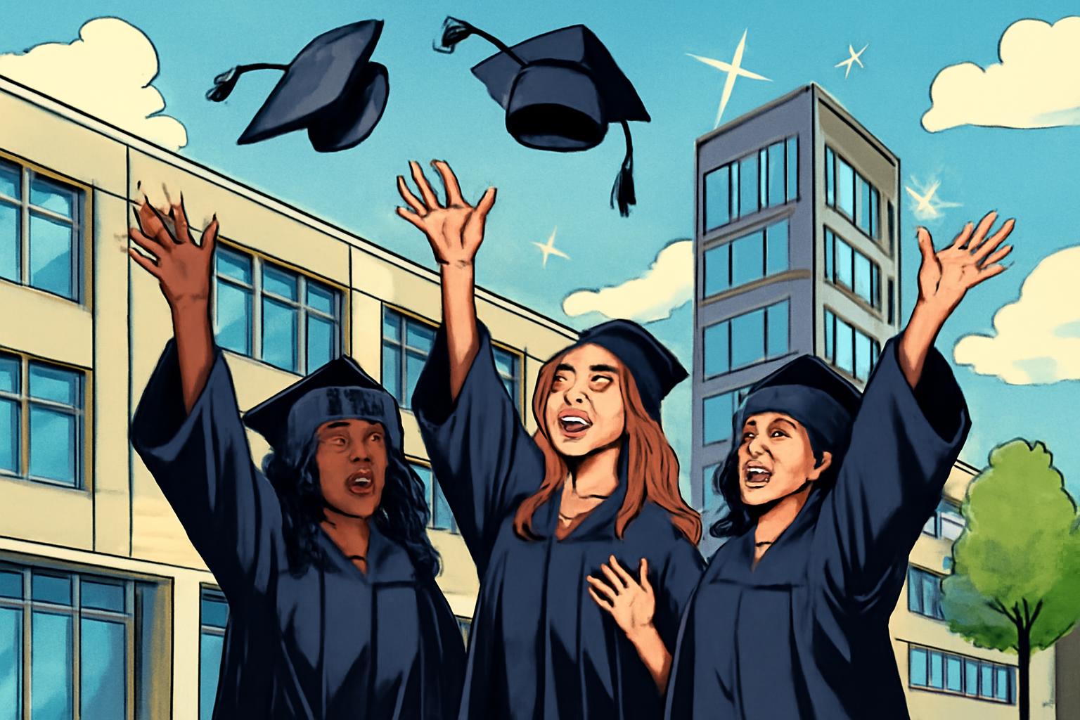 Abschlussfeier in Hanau: Absolventinnen wechseln in neue Bereiche 🎓🏢✨