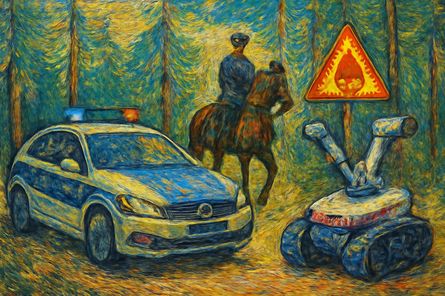 Hanau stärkt Stadtwald-Sicherheit: Polizei, Reiterstaffel, neue Warnschilder und Löschroboter Magirus Wolf R1 gegen Waldbrände 🚓🐎🧯🤖🌲