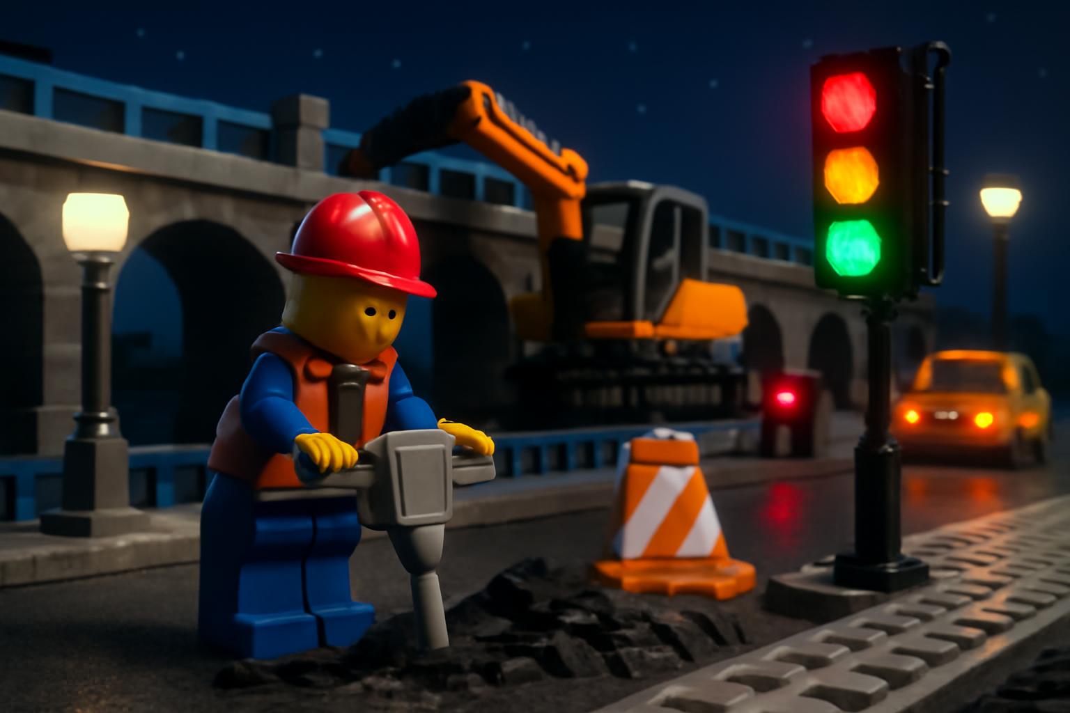 Rathenaubrücke: Nächtliche Stemmarbeiten beeinträchtigen Verkehr 🛠️🚦