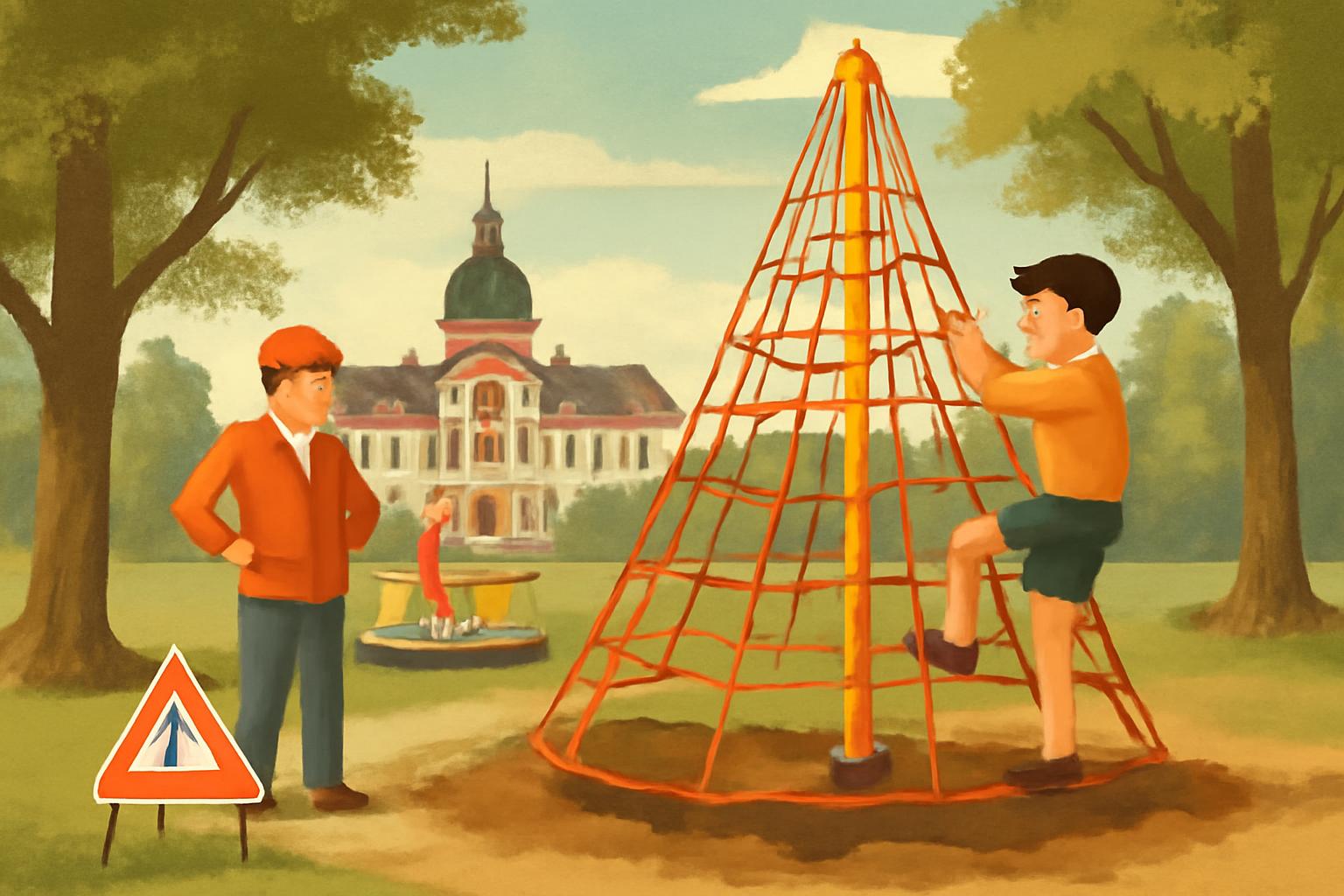 Neuer Dreh-Kletterturm ersetzt Drehscheibe im Schlosspark Philippsruhe 🚧🧗‍♂️🌳