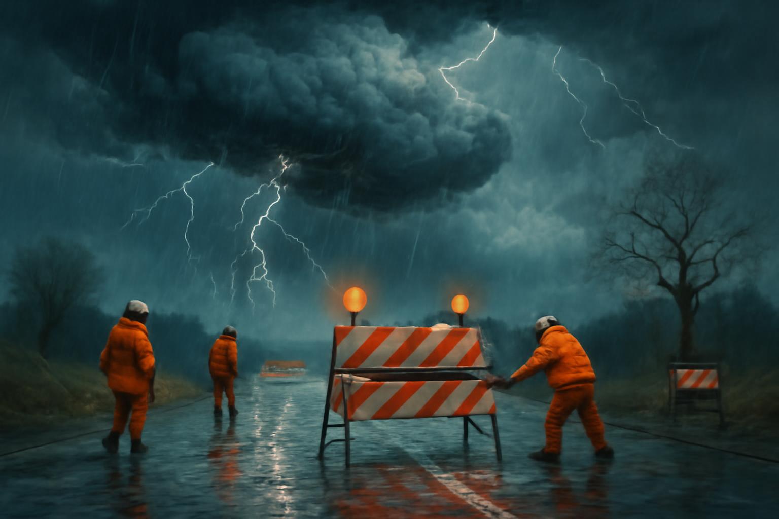 Unwetter in Südosthessen: Mehrere Einsätze, Straßensperren 🌧️🚧