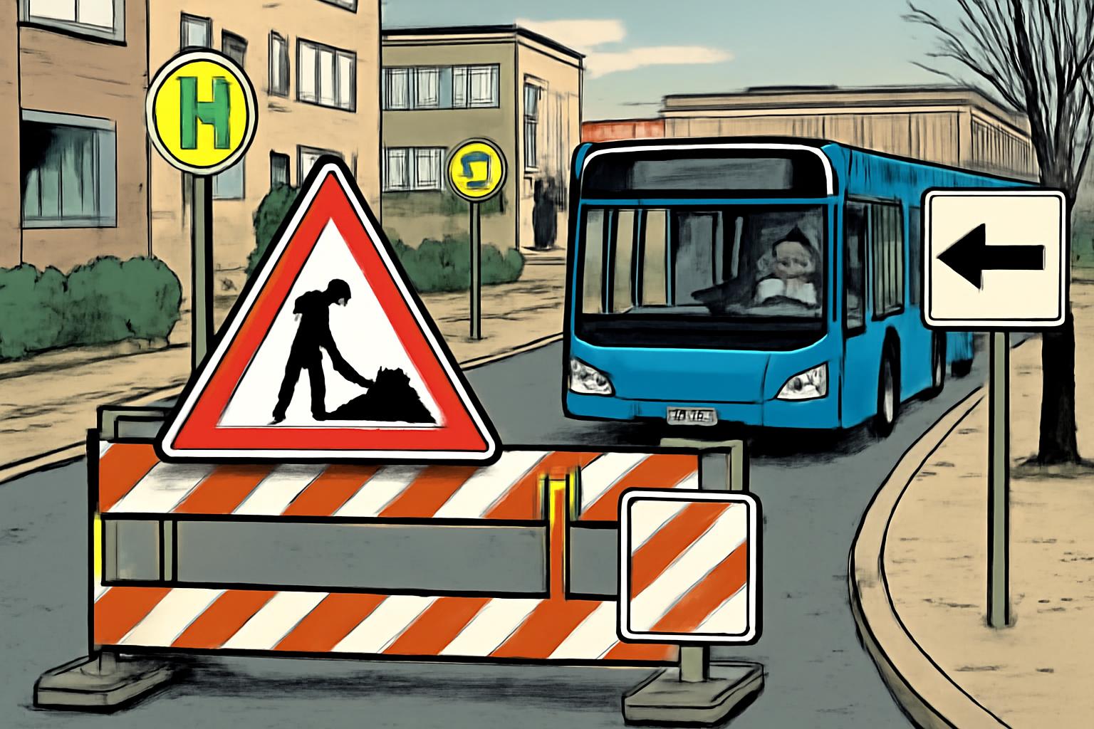 Buslinie 1: Haltestellen Alfred-Delp-Straße/Stadtwerke am 20. März entfallen; Ersatz Friedrichstraße/Kurt-Blaum-Platz🚧🚌📅