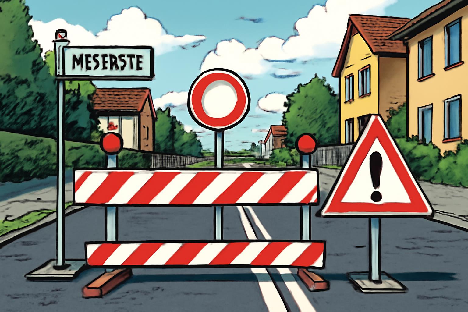 Großauheim: Wiesenstraße gesperrt – Zufahrt von beiden Richtungen 🚧⚠️