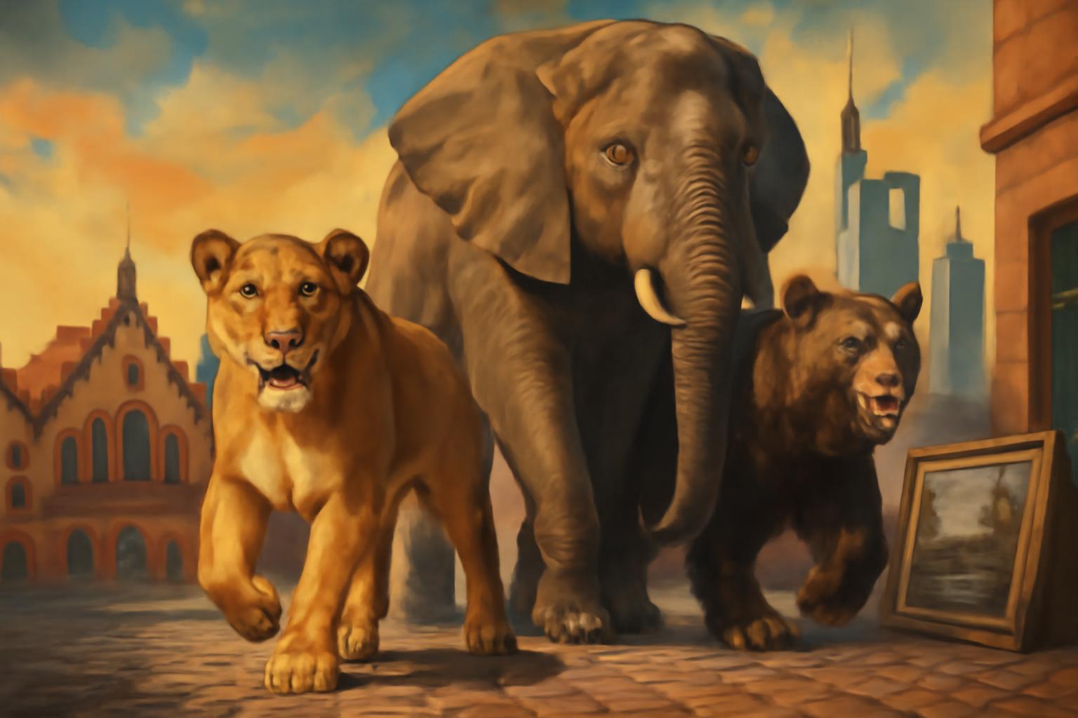 Gauls Löwin, Elefant, Bär ziehen nach Frankfurt; Neues in Großauheim 🦁🐘🐻🖼️