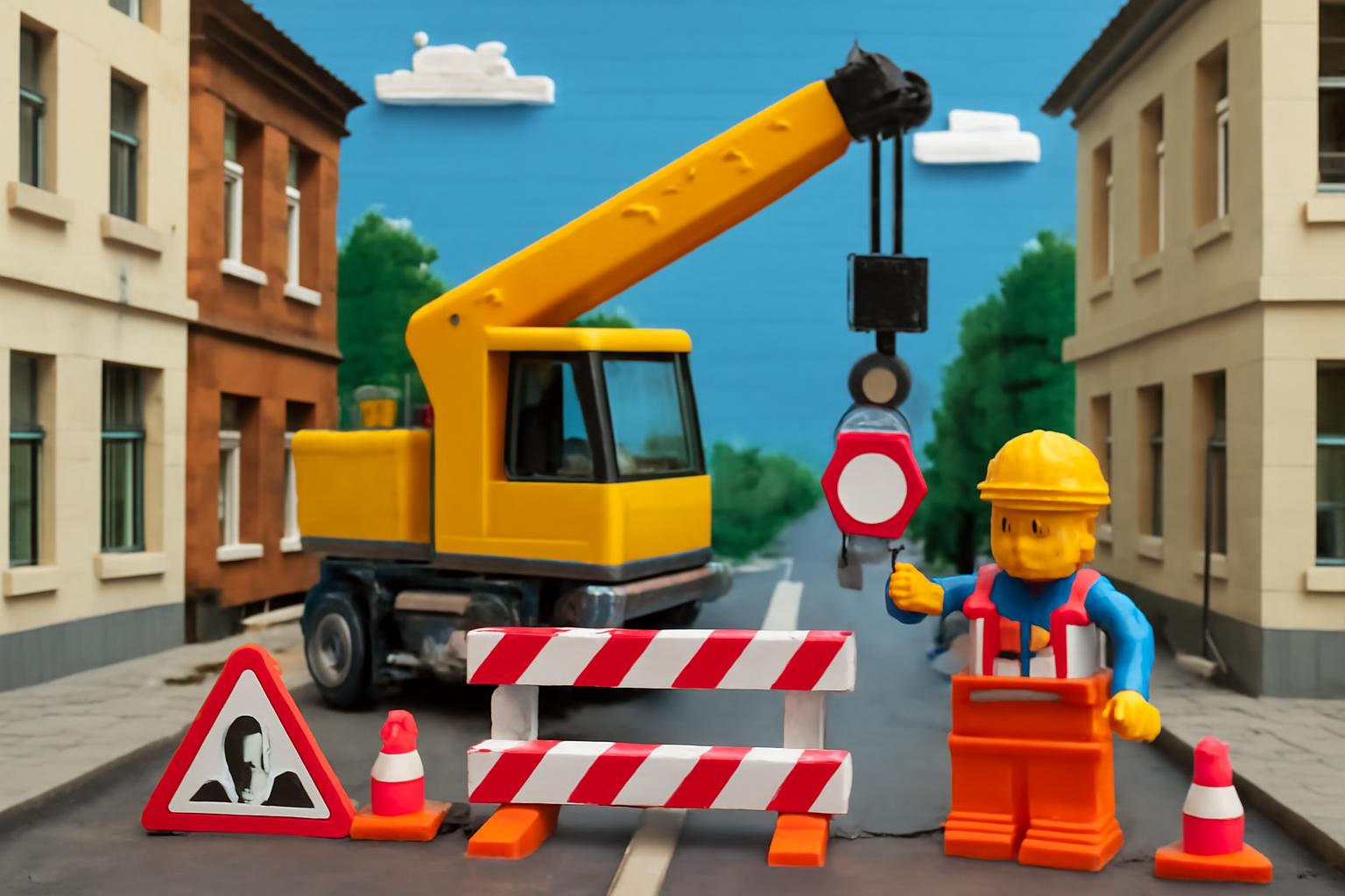 Ramsaystraße in Hanau wegen Kran-Arbeiten voll gesperrt; Zufahrt beidseitig bis zur Baustelle möglich 🚧👷