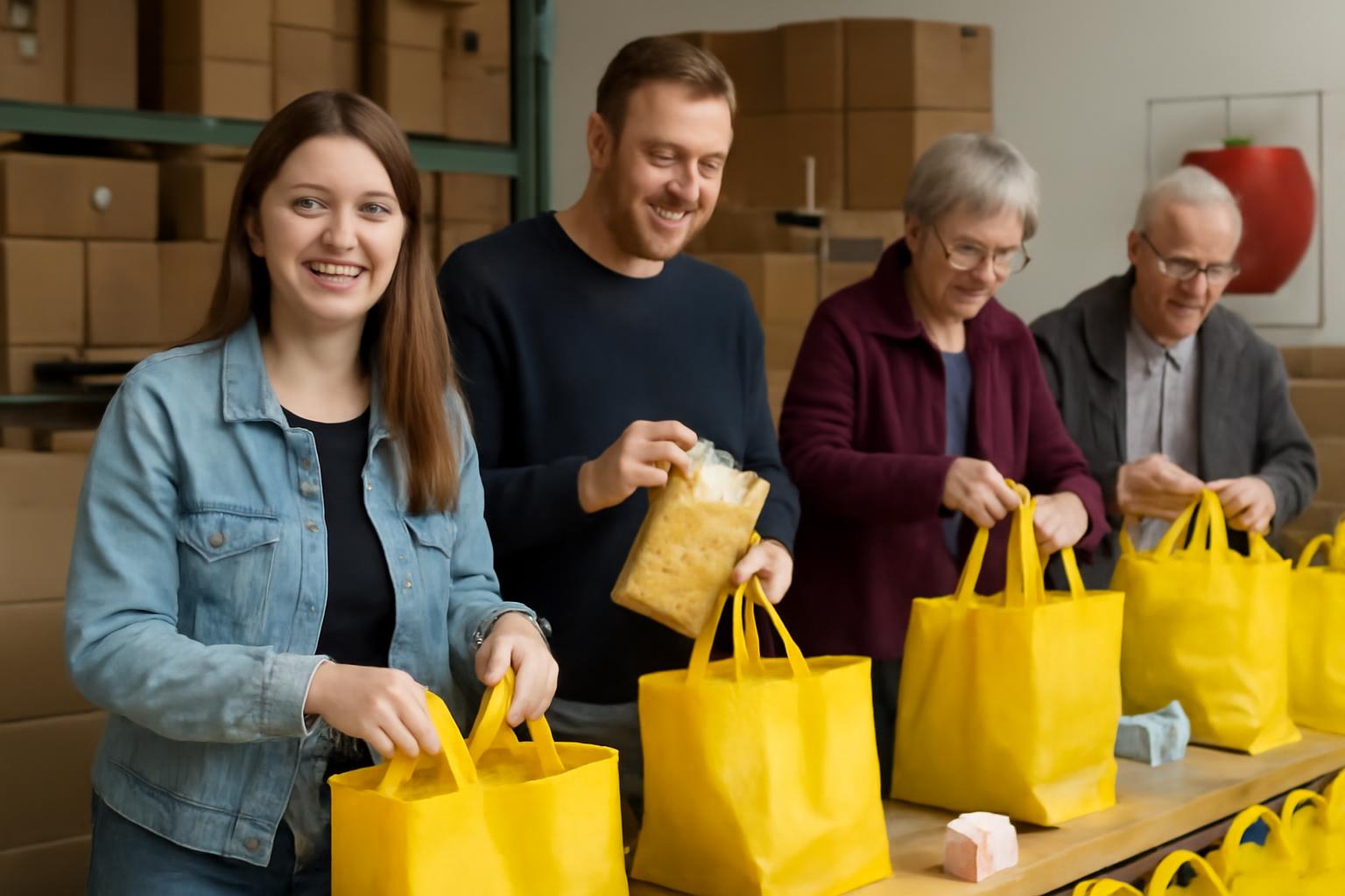 CPH und Weltladen packen 100 Tüten für Hanauer Tafel😊🤝