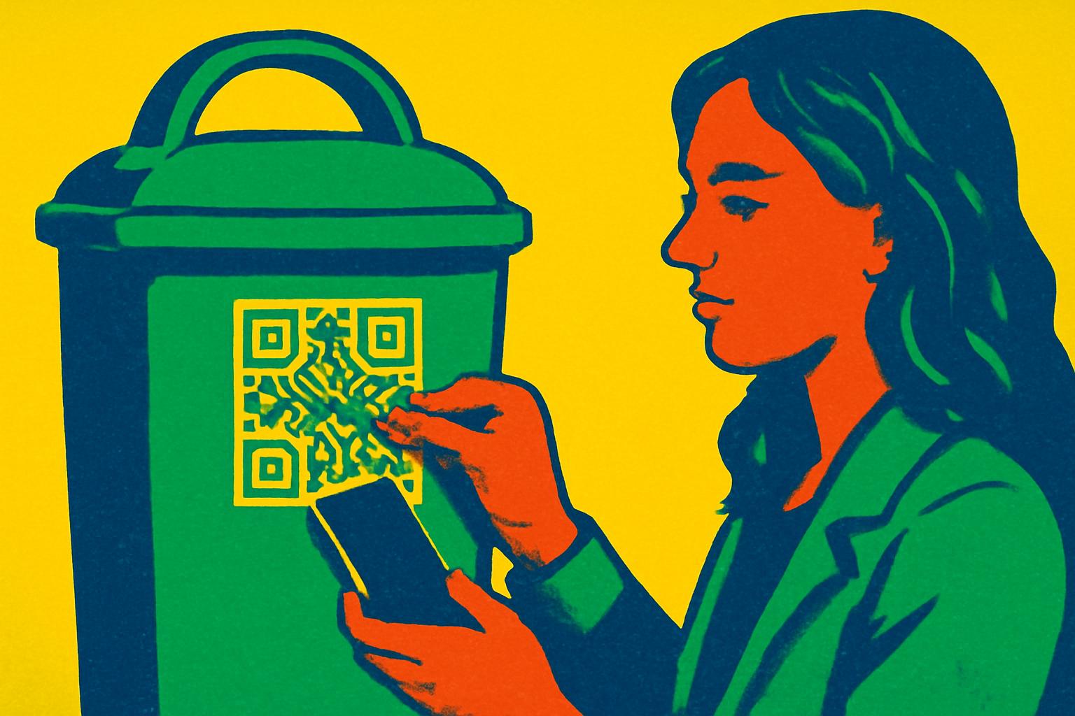 Grüne schlagen QR-Codes an Abfallbehältern: Pilotprojekt 📱🗑️💬