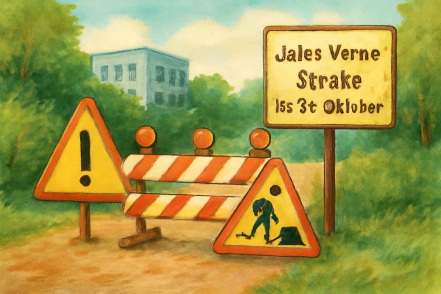 Sperrung 1–10: Jules-Verne-Straße in Hanau bis 31. Oktober ⚠️🚧