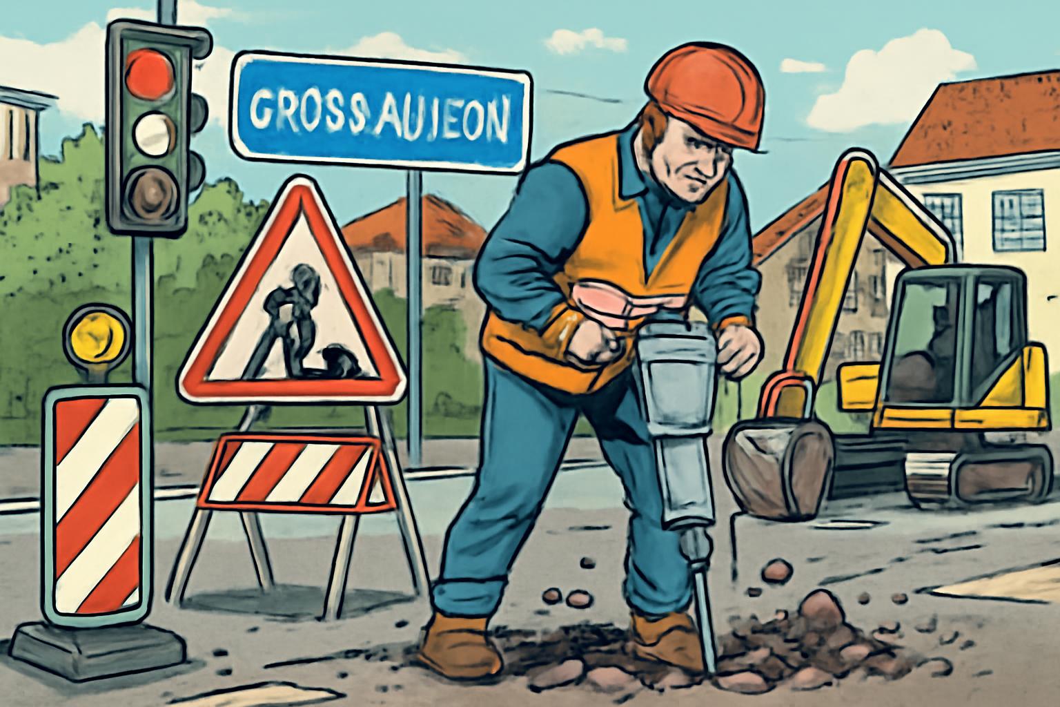 Großauheim: Verkehr durch Leitungsarbeiten bis 10. Dezember 🚧🚦